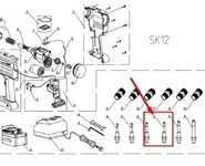 Стержень резьбовой M6 для аккумуляторного заклепочника SKytools SK12